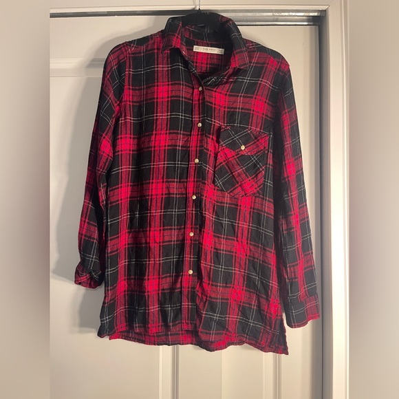 Zara Red and Black Plaid Shirt - Picture 1 of 3
